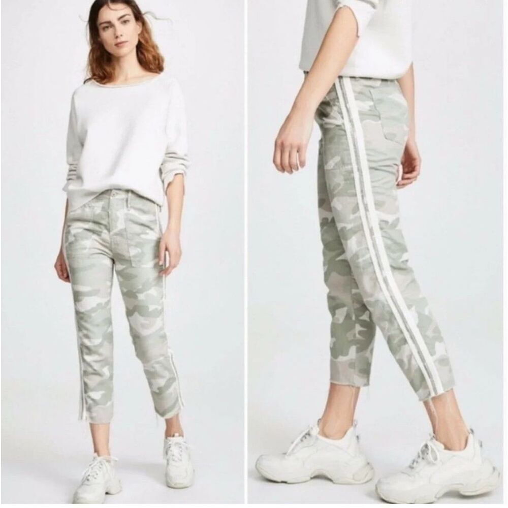 Mother Denim Shaker‎ Chop Crop Fray Pant in Desert Print Size 29 $218
